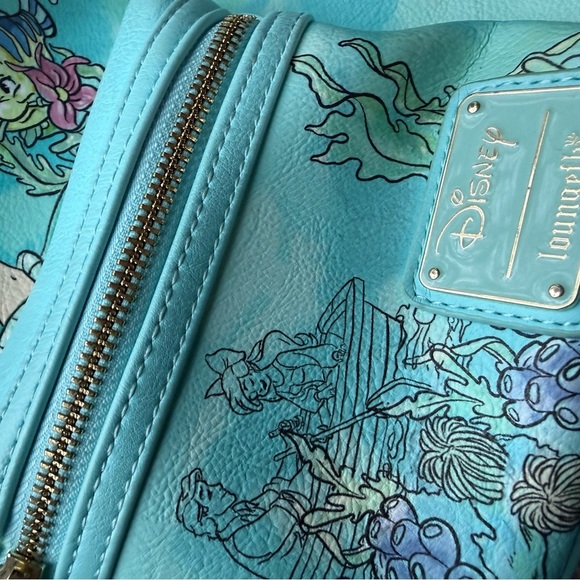 Loungefly Disney Little Mermaid Kiss the Girl Mini Backpack Used Some Lt Stains main image 12
